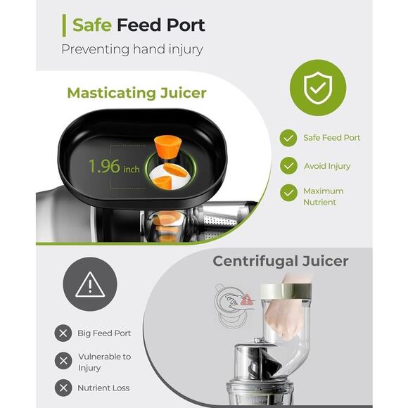 Jocuu Cold Press Juicer – Quiet, Easy to Clean, with Recipes & Brush - Picture 7 of 8